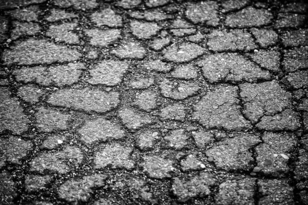 Detail Old Abandoned Damaged Road — Zdjęcie stockowe