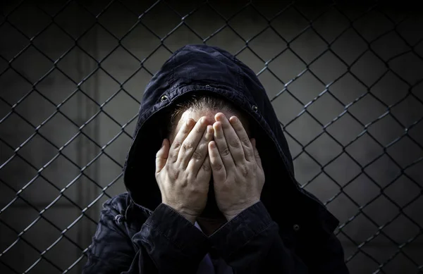 Detail Einer Jungen Frau Mit Problemen Schmerz Und Leid — Stockfoto