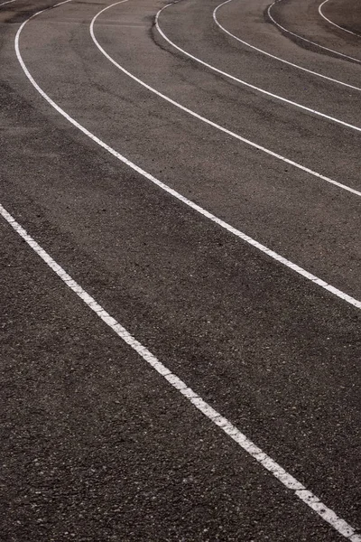 Détail Des Pistes Pour Coureurs Sur Une Piste Pour Athlètes — Photo