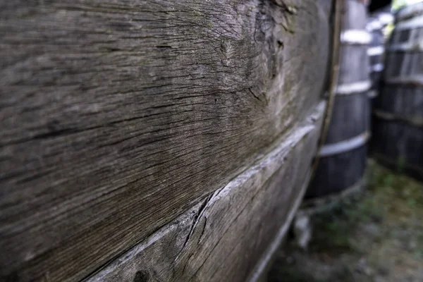 Detail Starých Nádob Alkoholické Nápoje Kulturu Vína Dopravu Konzervaci — Stock fotografie