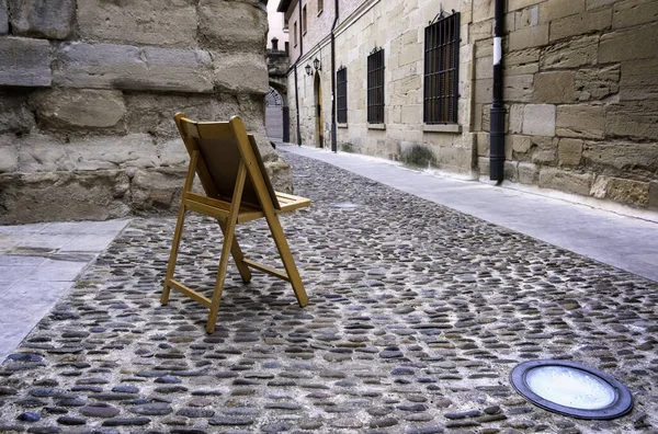 Detalhe Cadeira Para Descansar Rua — Fotografia de Stock