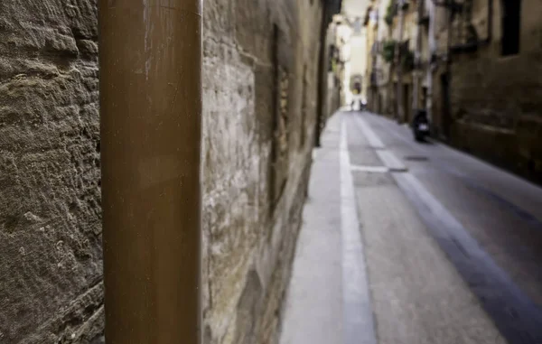 Détail Vieille Rue Médiévale Dans Une Ville Espagne Histoire Tourisme — Photo