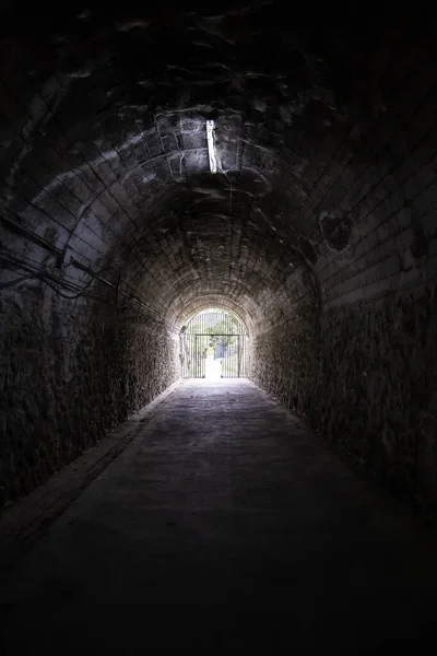 Túnel Subterrâneo Antigo Para Transporte Mercadorias Travessia Subterrânea Peões — Fotografia de Stock