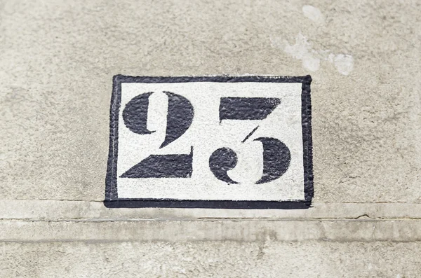 Nummer 23 på en vägg — Stockfoto