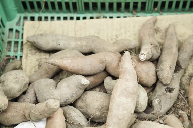 Bir pazarda taze zencefil