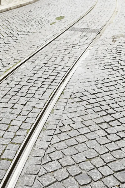 Tram tracks in the city — Stock Photo, Image