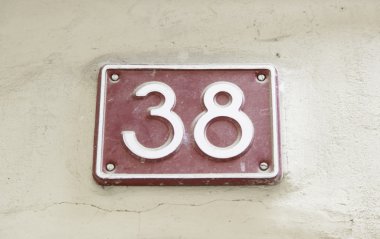 Bir ev sayısı 38 duvardaki