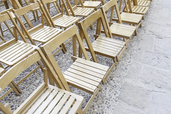 Wooden chairs in a concert — Stock Photo, Image