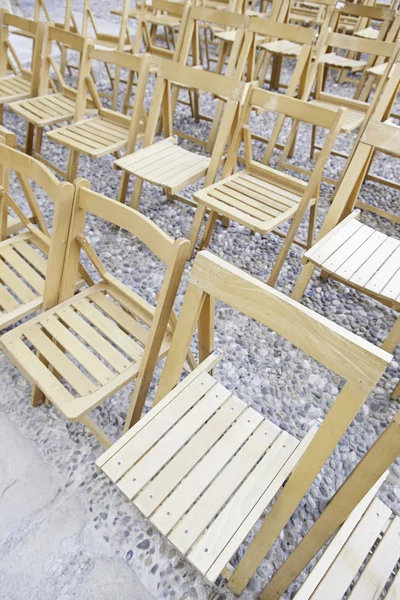 Wooden chairs in a concert — Stock Photo, Image