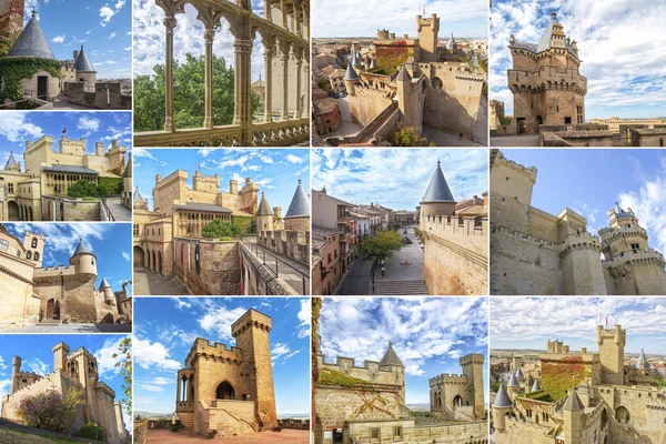 Collage kasteel Olite, Spanje — Stockfoto