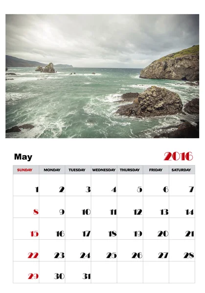 Calendar may 2016 — Stock Vector