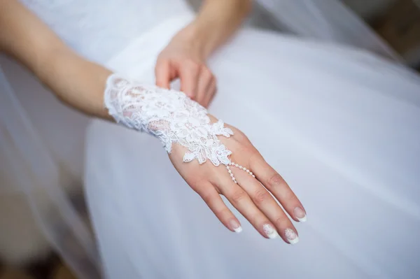 Bruiloft handschoen aan kant — Stockfoto