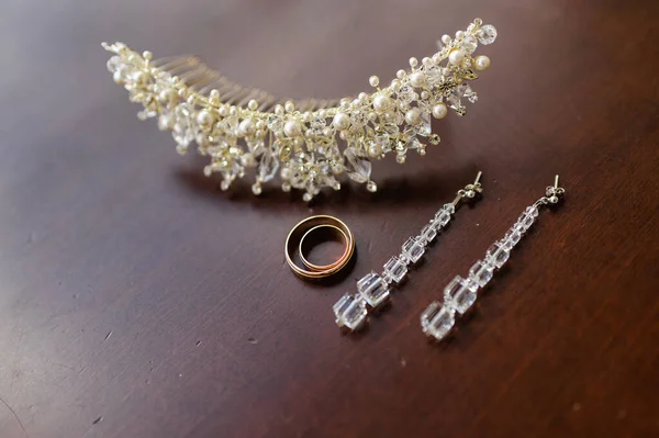 Obrączki Ślubne Biżuterią Ślubną — Zdjęcie stockowe