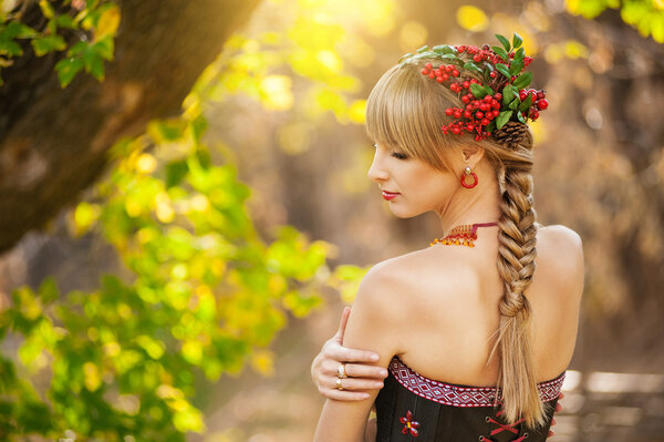 Ukrainian woman outdoors