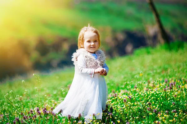 Bambina sul campo estivo — Foto Stock