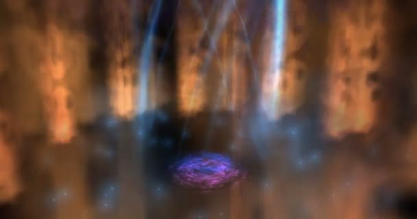 Ψηφιακά κινούμενα σχέδια σωματιδίων του ένα μαγικό σκηνή σε ανάλυση 4k — Αρχείο Βίντεο