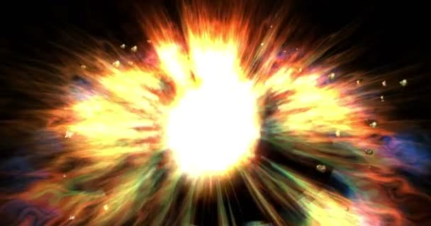 Digitale Partikelanimation einer mehrfachen Explosion in 4k — Stockvideo