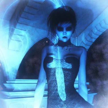 3D çizim; Gotik bir erkek 3D render 