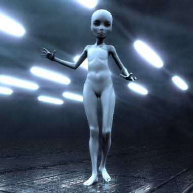 3D çizim; bir uzaylı 3D render