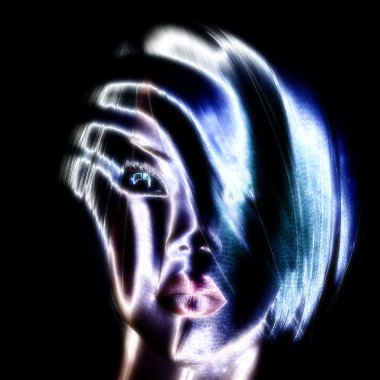 bir kızın dijital işleme