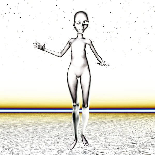 3D Illustration; 3D Rendering of an Alien — Stock Photo, Image