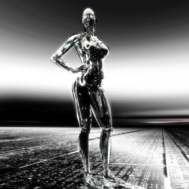 3D çizim; Bir Cyborg 3D render