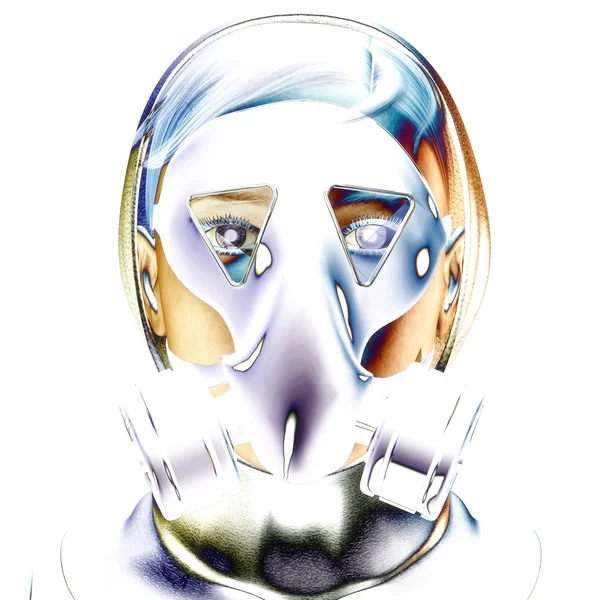 3D-Abbildung, 3D-Darstellung einer Schutzmaske — Stockfoto