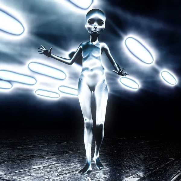 Illustrazione 3D; Rendering 3D di un alieno — Foto Stock