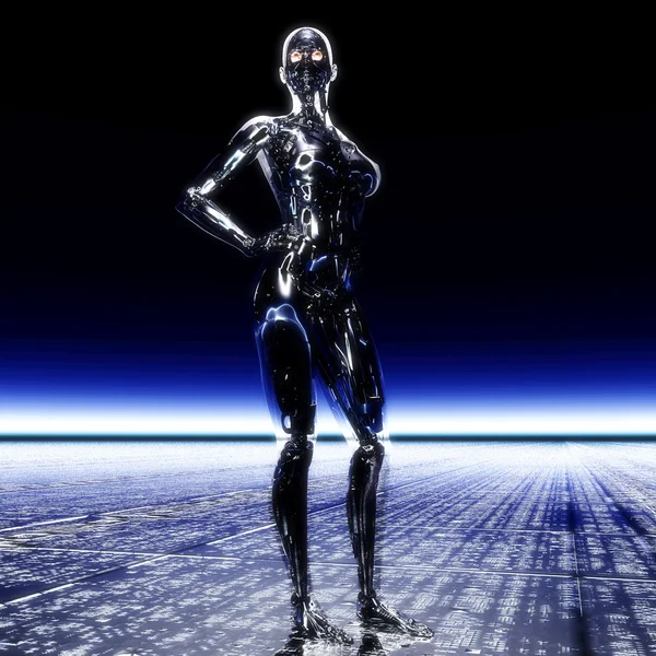 Illustrazione 3D; Rendering 3D di un Cyborg — Foto Stock