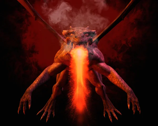 3D illustration; 3D-rendering av en drake — Stockfoto