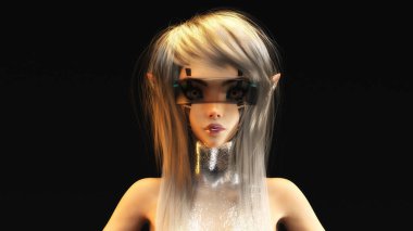 Sanatsal 3D Kadın Fantezi Yüzü 