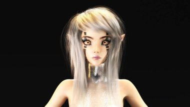 Sanatsal 3D Kadın Fantezi Yüzü 