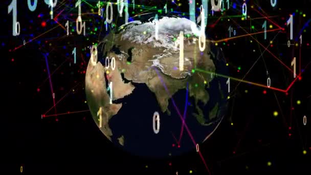 Digitale Deeltjesanimatie Van Aarde — Stockvideo