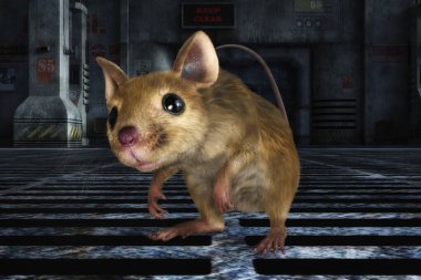 3D Illustration of a house mouse Mus musculus clipart