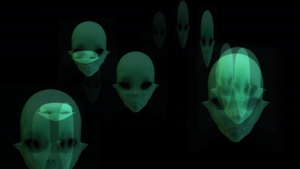 异形人头的艺术动画 3D渲染 — 图库视频影像