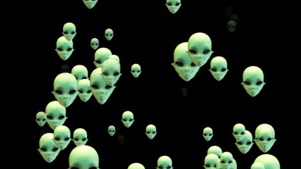 Artistieke Animatie Van Alien Heads Rendering — Stockvideo