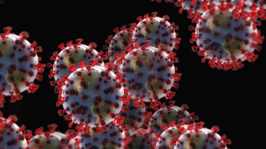 Corona aerosol 'ün sanatsal 3 boyutlu çizimi 