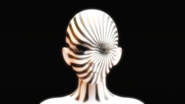 Artistic 3D Illustration of a Female Face