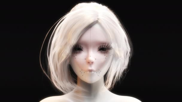 変形顔の芸術的な3Dアニメーション — ストック動画
