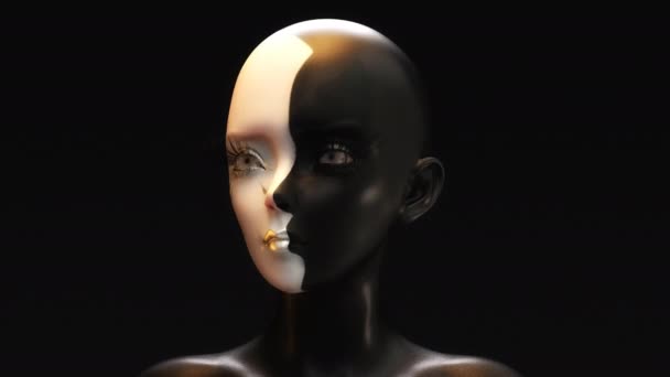 変形顔の芸術的な3Dアニメーション — ストック動画