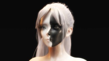 Bir Yüzün Sanatsal 3B İllüstrasyonu