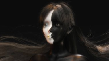 Bir Yüzün Sanatsal 3B İllüstrasyonu