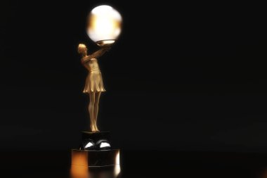 Bir Heykelin Sanatsal 3D İllüstrasyonu