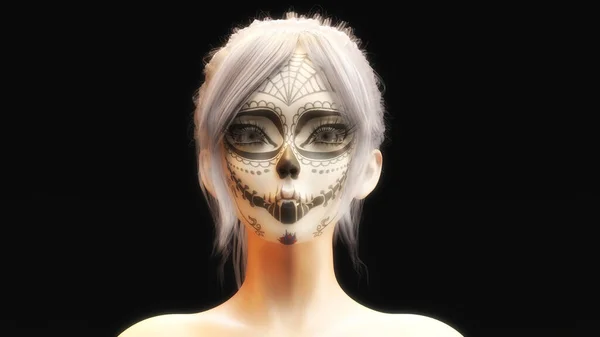 顔の芸術的な3Dイラスト — ストック写真