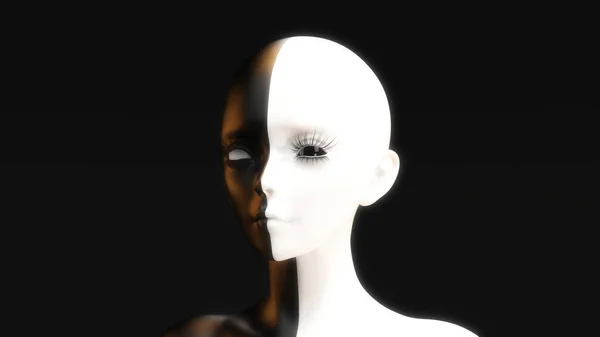 艺术3D人脸图解 免版税图库图片