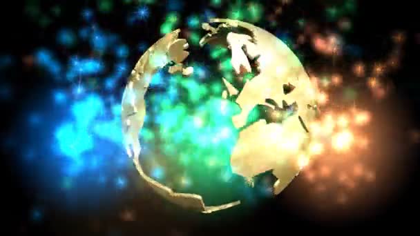 Animación de un globo terrestre giratorio — Vídeo de stock