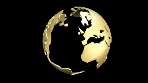 Анимация вращающегося земного шара — стоковое видео