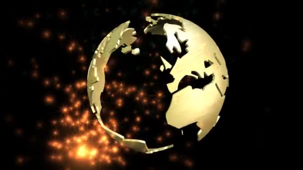 Animation d'un globe terrestre rotatif — Video