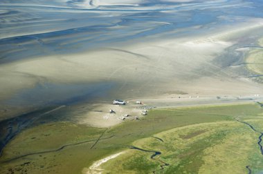 havadan görünümden Almanya'nın kuzeyinde schleswig-holstein wadden Denizi Ulusal Parkı