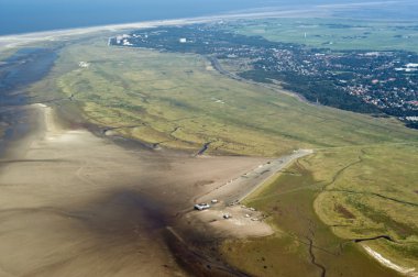 havadan görünümden Almanya'nın kuzeyinde schleswig-holstein wadden Denizi Ulusal Parkı